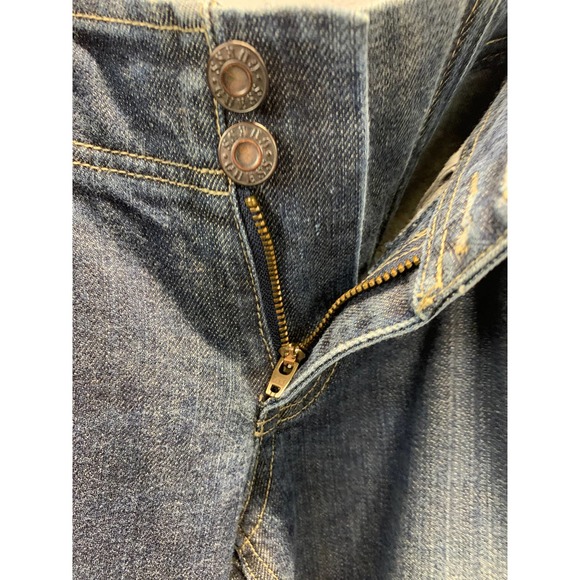 Y2K Guess Lace Up Back Low Rise Corset Jeans Medium Wash Embrodiered Stretch - Picture 3 of 10